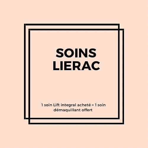 ⚜️ Offre du mois de mars 

1 soin Lierac Lift intégral acheté = 1 soin démaquillant offert 
Au choix : 
- Mousse nettoyante 
- Eau micellaire 
- Lait démaquillant 
- Lotion hydratante 

La Crème Jour Lift Integral renforce la structure de la peau en agissant sur ses éléments essentiels (collagène, élastine, acide hyaluronique). La peau retrouve fermeté, élasticité et rebond, pour un effet lift intégral.  La texture soyeuse et ultra-fondante de la Crème Jour Raffermissante hydrate intensément, tout en apportant confort et fraîcheur à la peau.